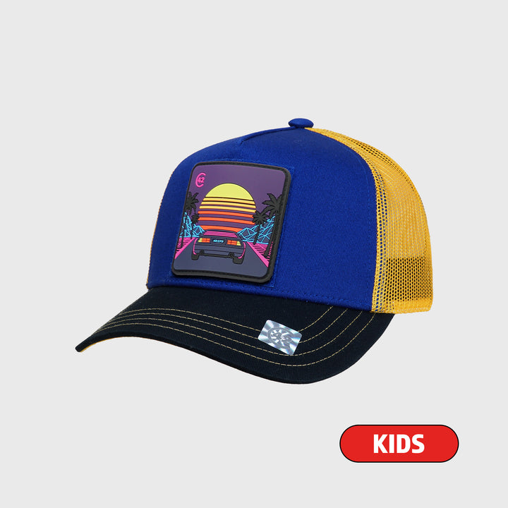 C42 Kids Trucker Cap Red Blue White with CAT Patch