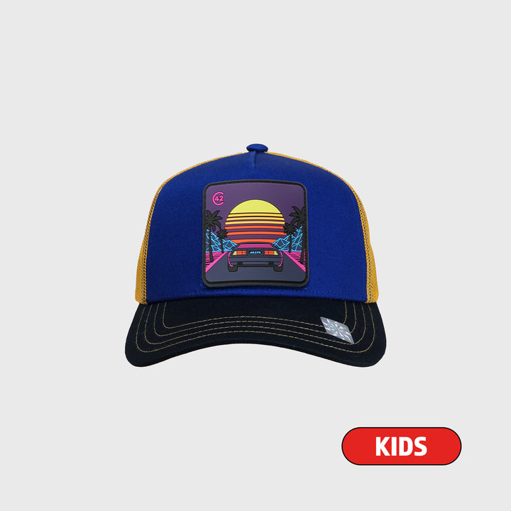 C42 Kids Trucker Cap Red Blue White with CAT Patch