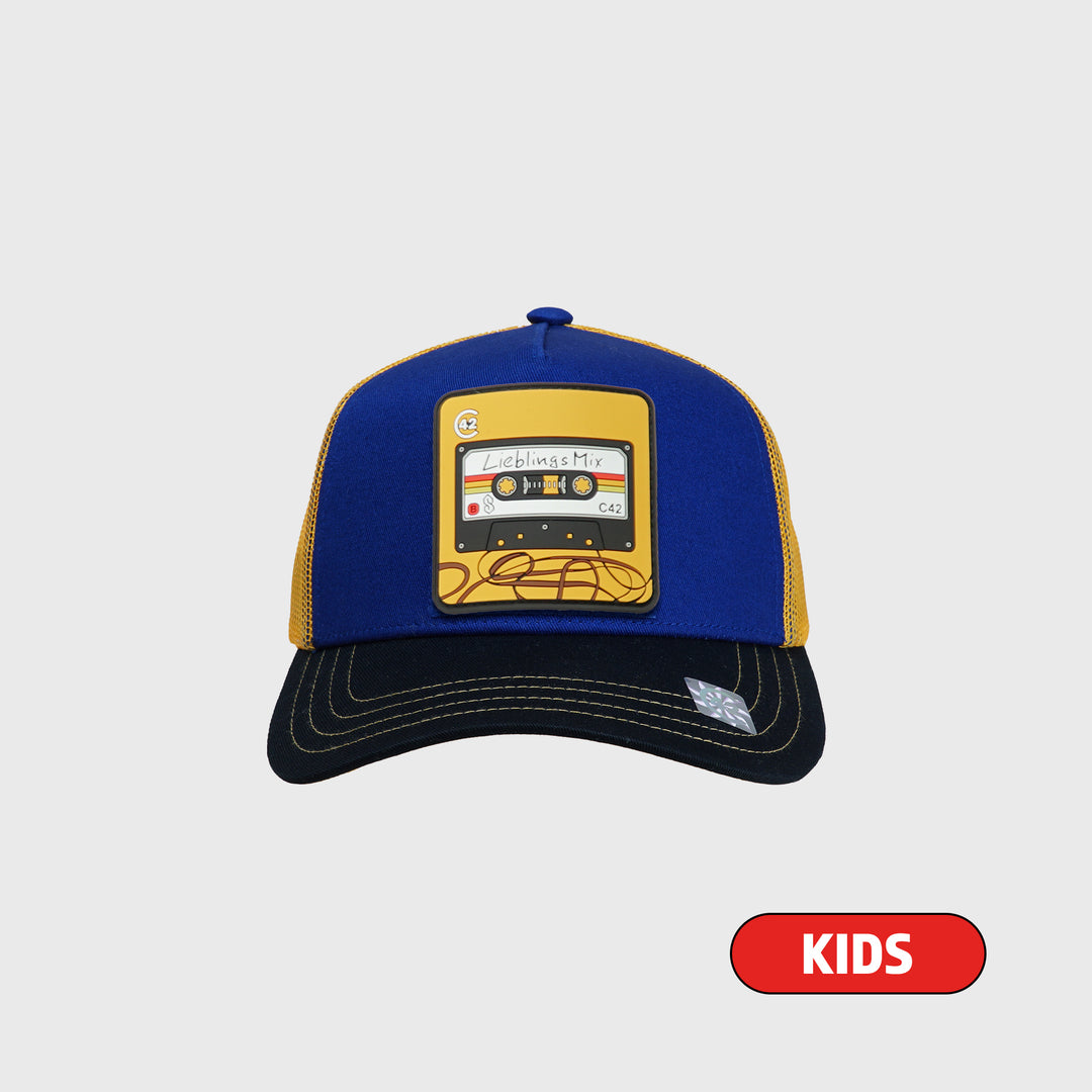 C42 Kids Trucker Cap Red Blue White with CAT Patch