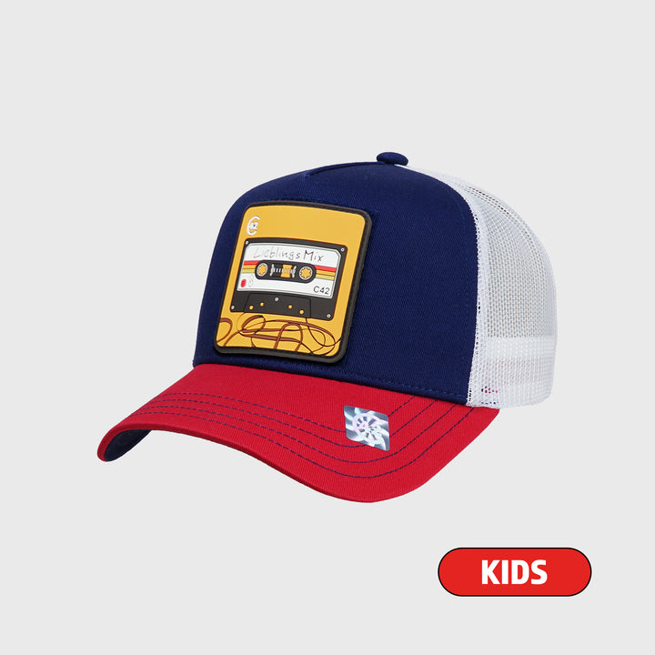 C42 Kids Trucker Cap Red Blue White with CAT Patch
