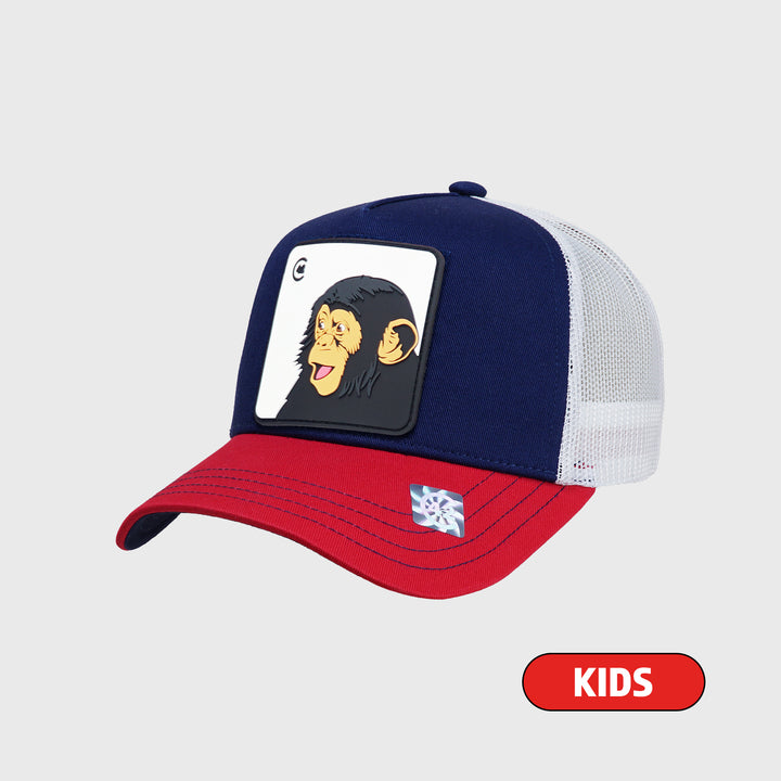 C42 Kids Trucker Cap Red Blue White with CAT Patch
