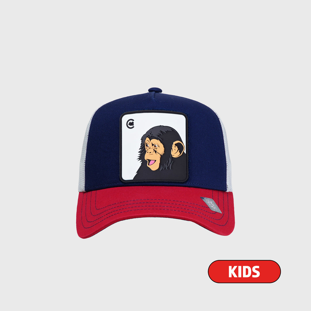 C42 Kids Trucker Cap Red Blue White with CAT Patch