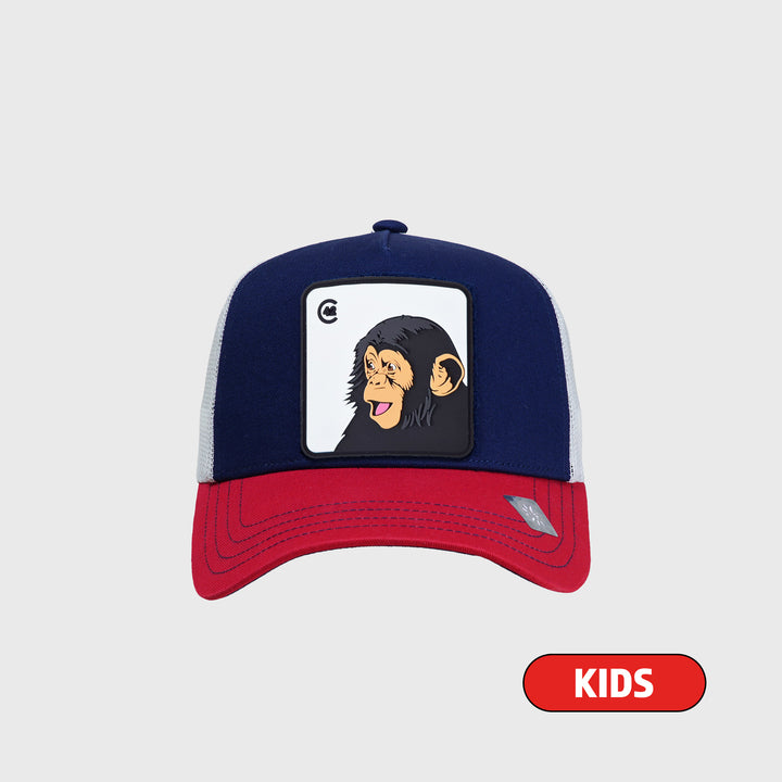 C42 Kids Trucker Cap Red Blue White with CAT Patch