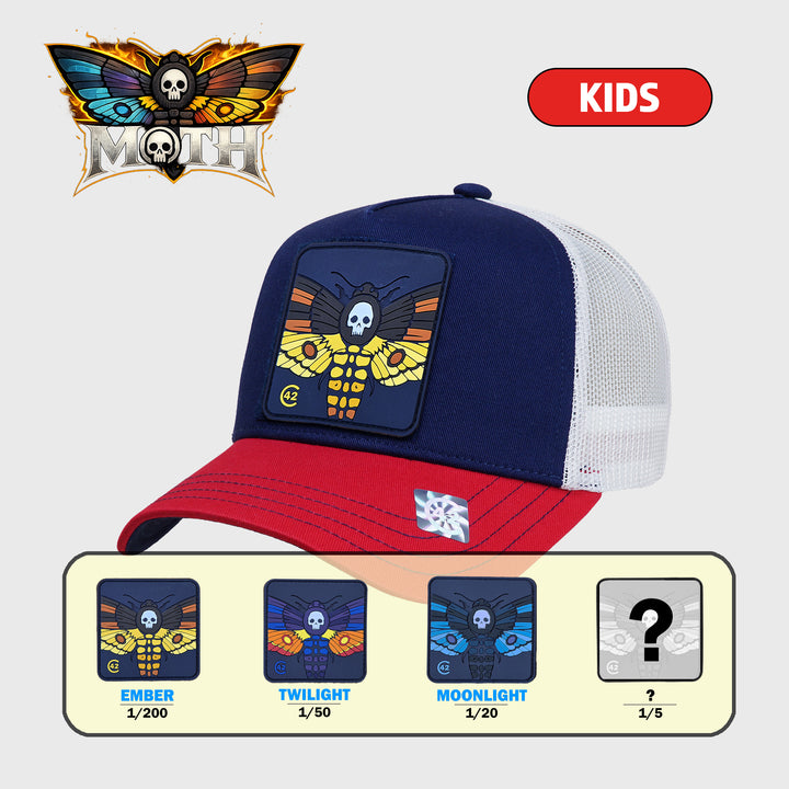 C42 Kids Trucker Cap Red Blue White with CAT Patch