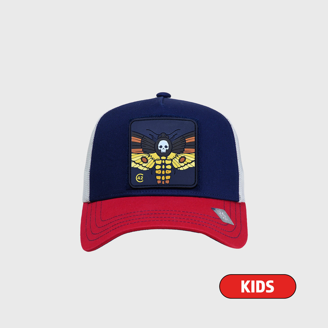 C42 Kids Trucker Cap Red Blue White with CAT Patch