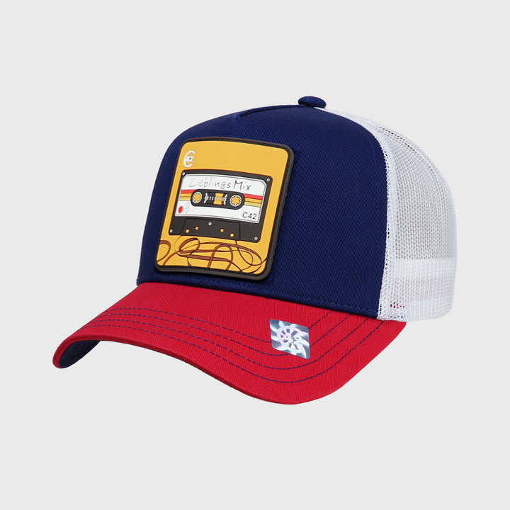 C42 Trucker Cap Red Blue White with ZEBRA Patch