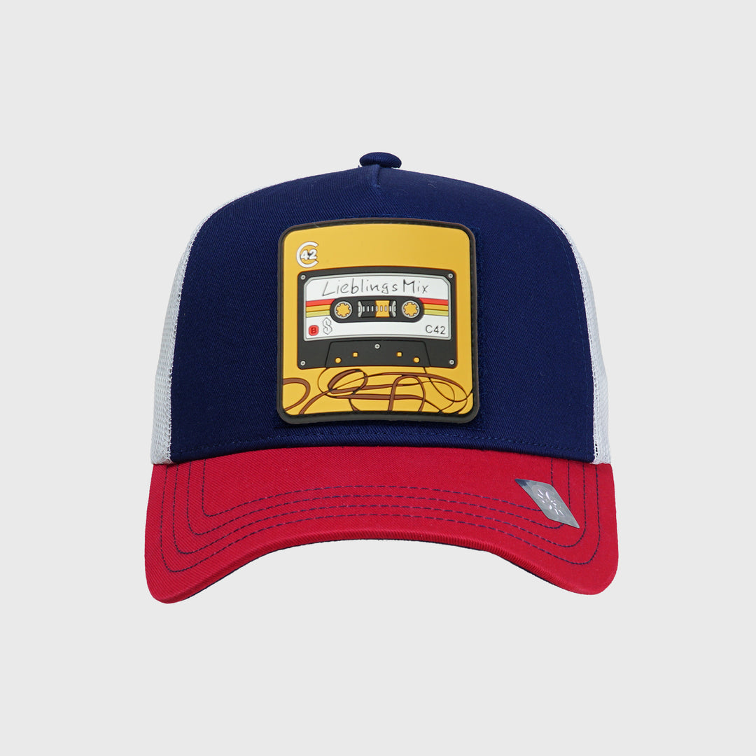 C42 Trucker Cap Red Blue White with ZEBRA Patch