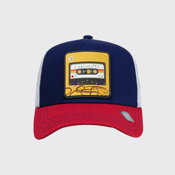 C42 Trucker Cap Red Blue White with ZEBRA Patch