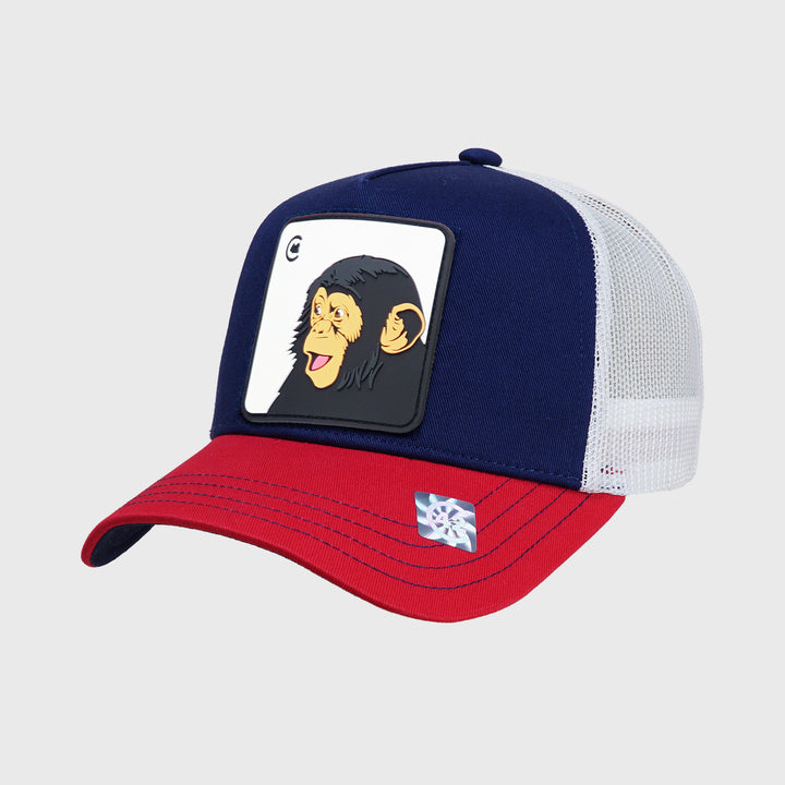 C42 Trucker Cap Red Blue White with ZEBRA Patch