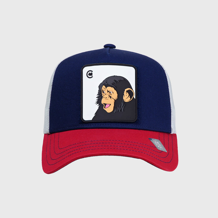 C42 Trucker Cap Red Blue White with ZEBRA Patch