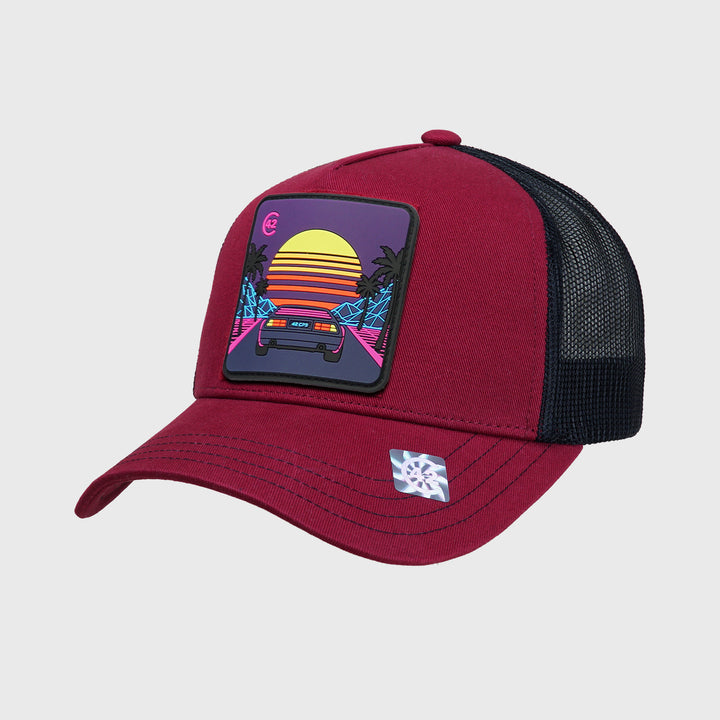 C42 Trucker Cap Red Black with ZEBRA Patch