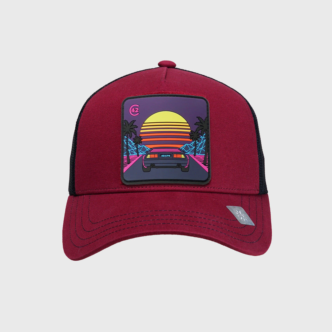 C42 Trucker Cap Red Black with ZEBRA Patch