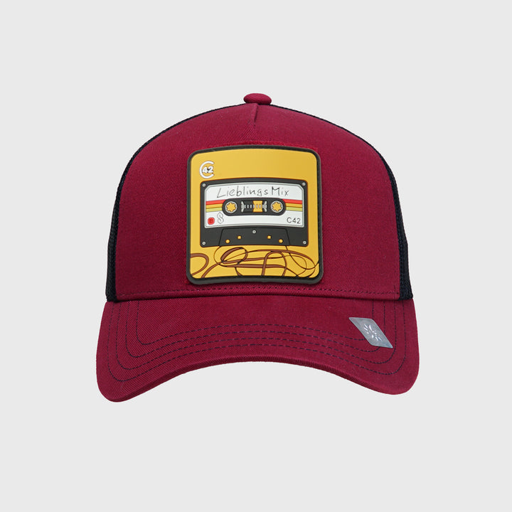 C42 Trucker Cap Red Black with ZEBRA Patch