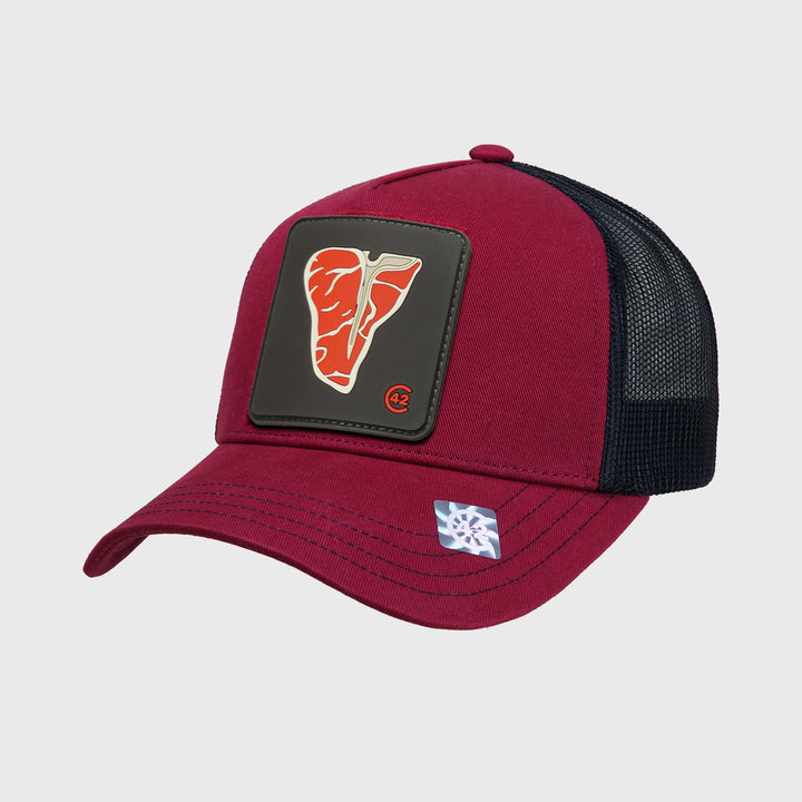 C42 Trucker Cap Red Black with ZEBRA Patch