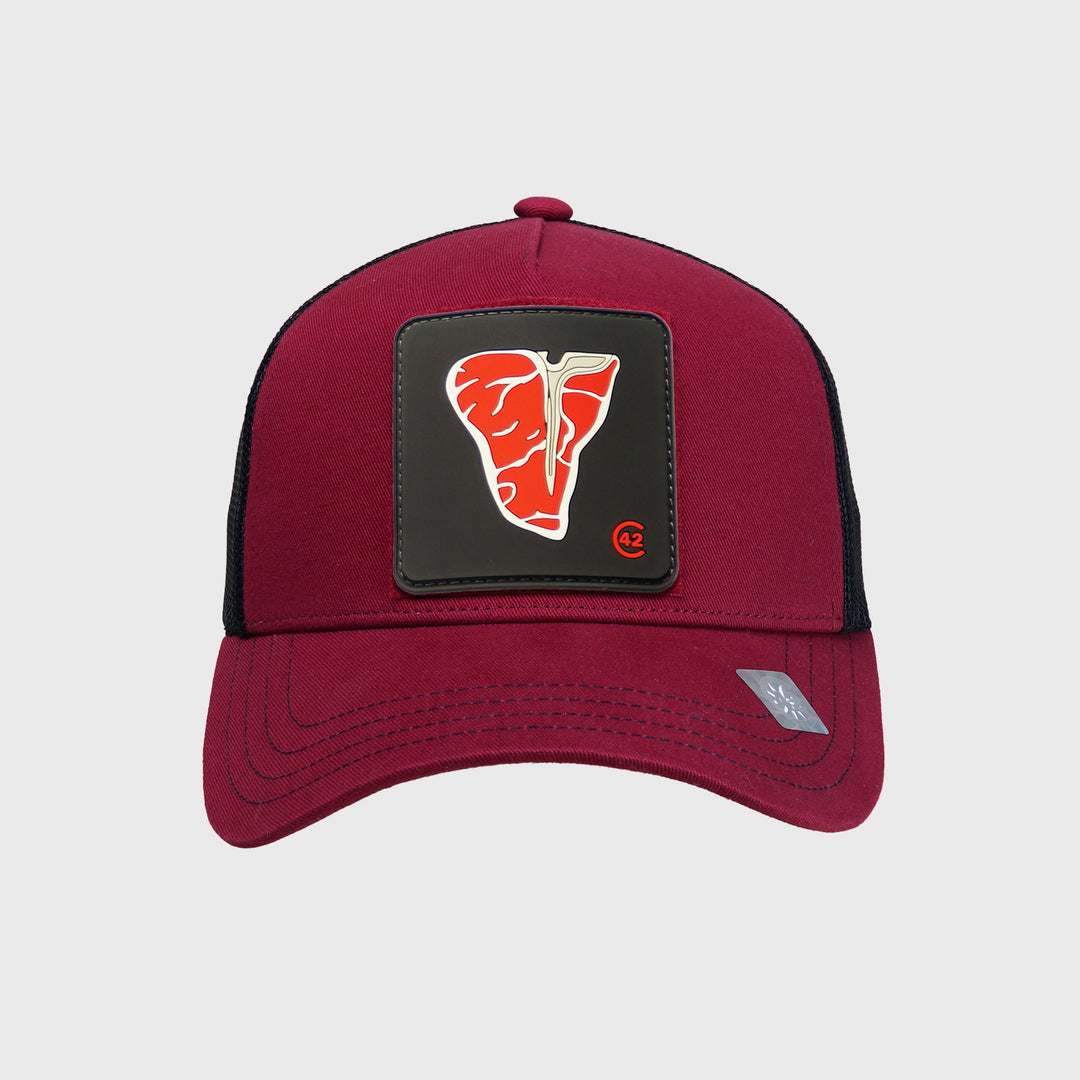 C42 Trucker Cap Red Black with ZEBRA Patch
