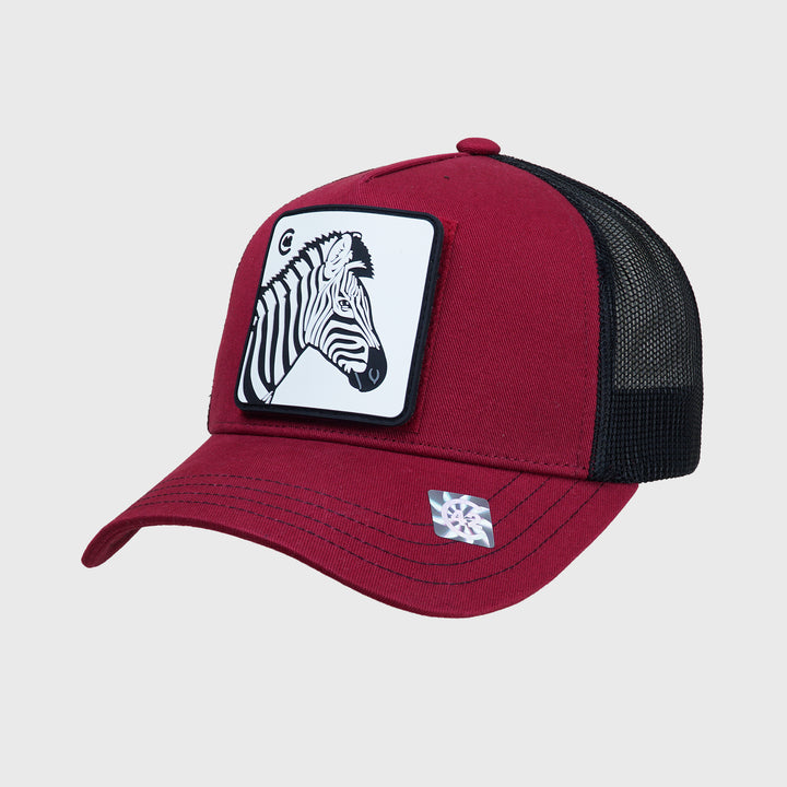 C42 Trucker Cap Rot Schwarz mit Patch ZEBRA