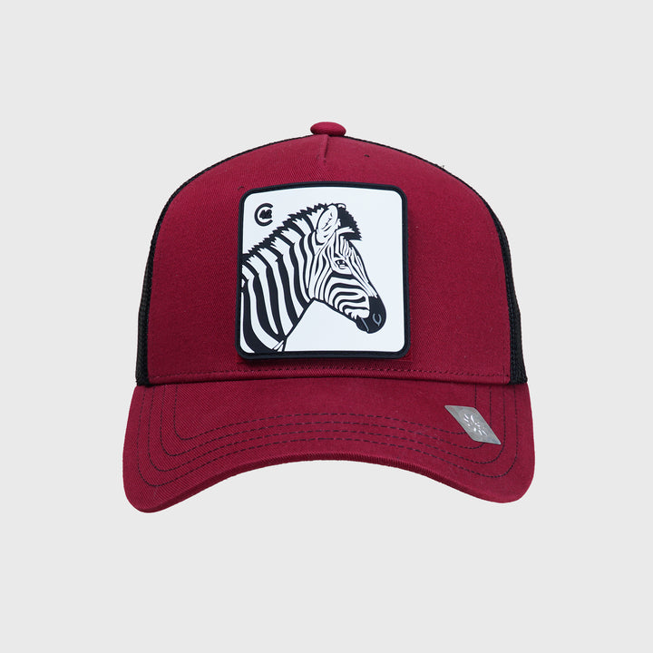 C42 Trucker Cap Rot Schwarz mit Patch ZEBRA
