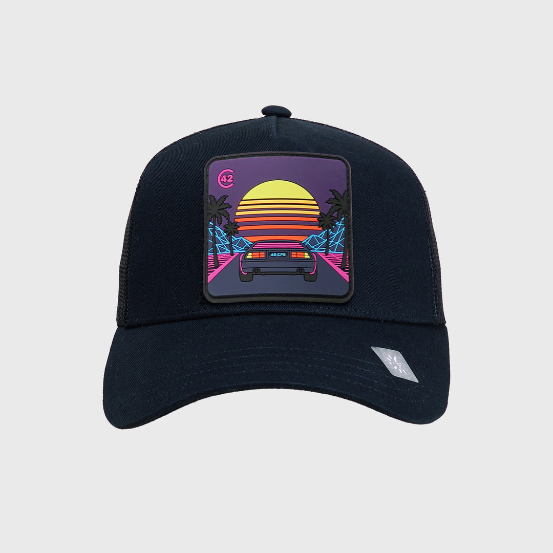 C42 Trucker Cap Schwarz mit Patch 80s
