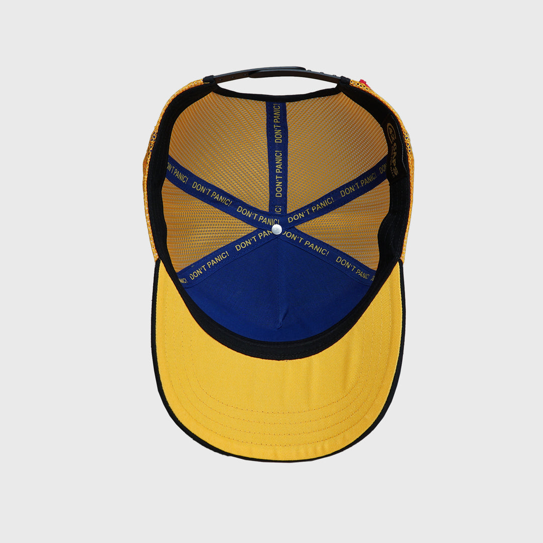 C42 Trucker Cap Blau Schwarz Gelb mit Patch MOTH (Blind Pack)