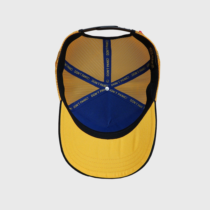C42 Trucker Cap Blau Schwarz Gelb mit Patch MOTH (Blind Pack)