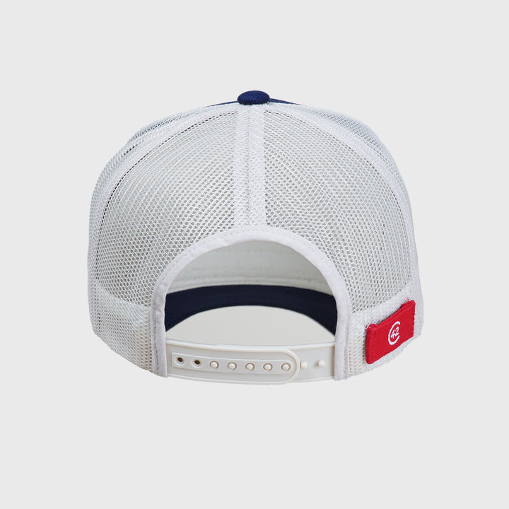 C42 Trucker Cap Blau Rot Weiss mit Patch MOTH (Blind Pack)